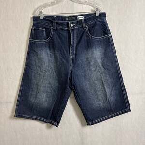 Vintage DTEK Jeans Men's Size 36x14 Dark Wash Denim y2K Baggy Shorts